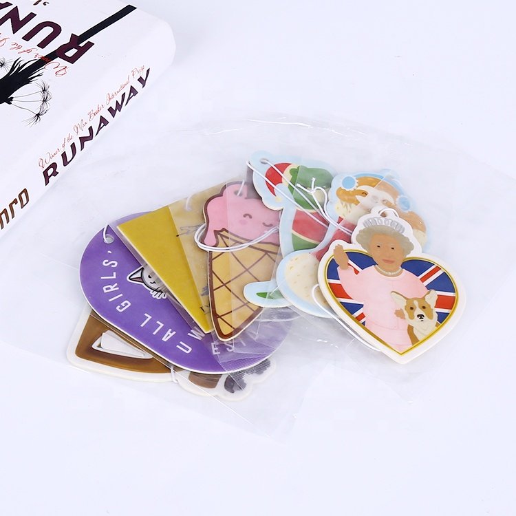 High quality wholesale paper hanging car custom air freshener paper car perfume