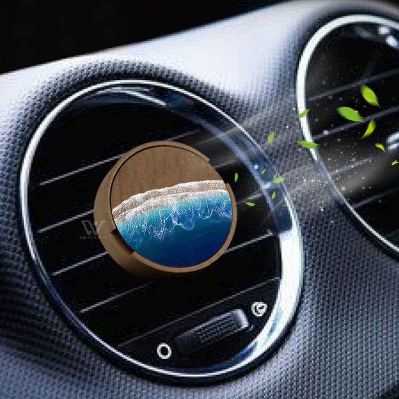 Wholesale Unique Stylish Car Air Freshener Wood Air Perfume Diffuser Can Be Custom Vent Clip Wooden Car Freshener Air