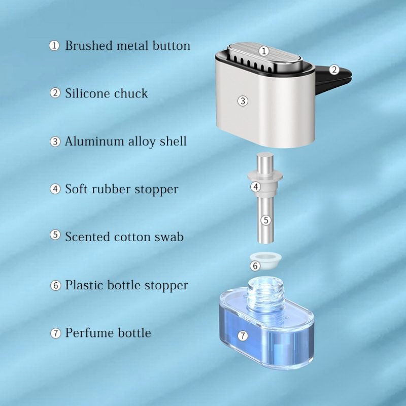New Arrival aluminium alloy mini car perfume air freshener car diffuser vent clip for car truck