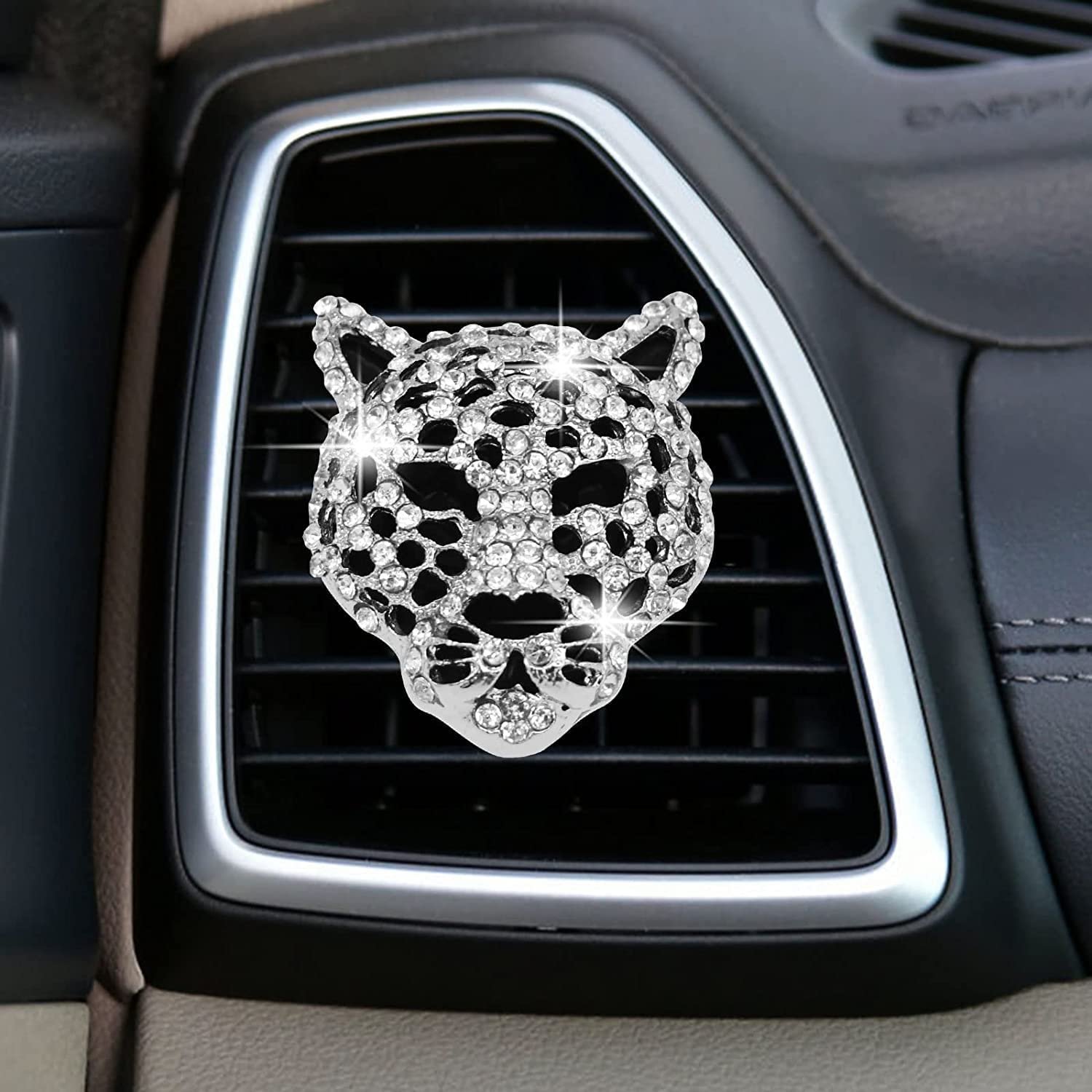 Crystal Leopard Car Air Fresheners Vent Clips Car Interior Decor Bling Car Accessories
