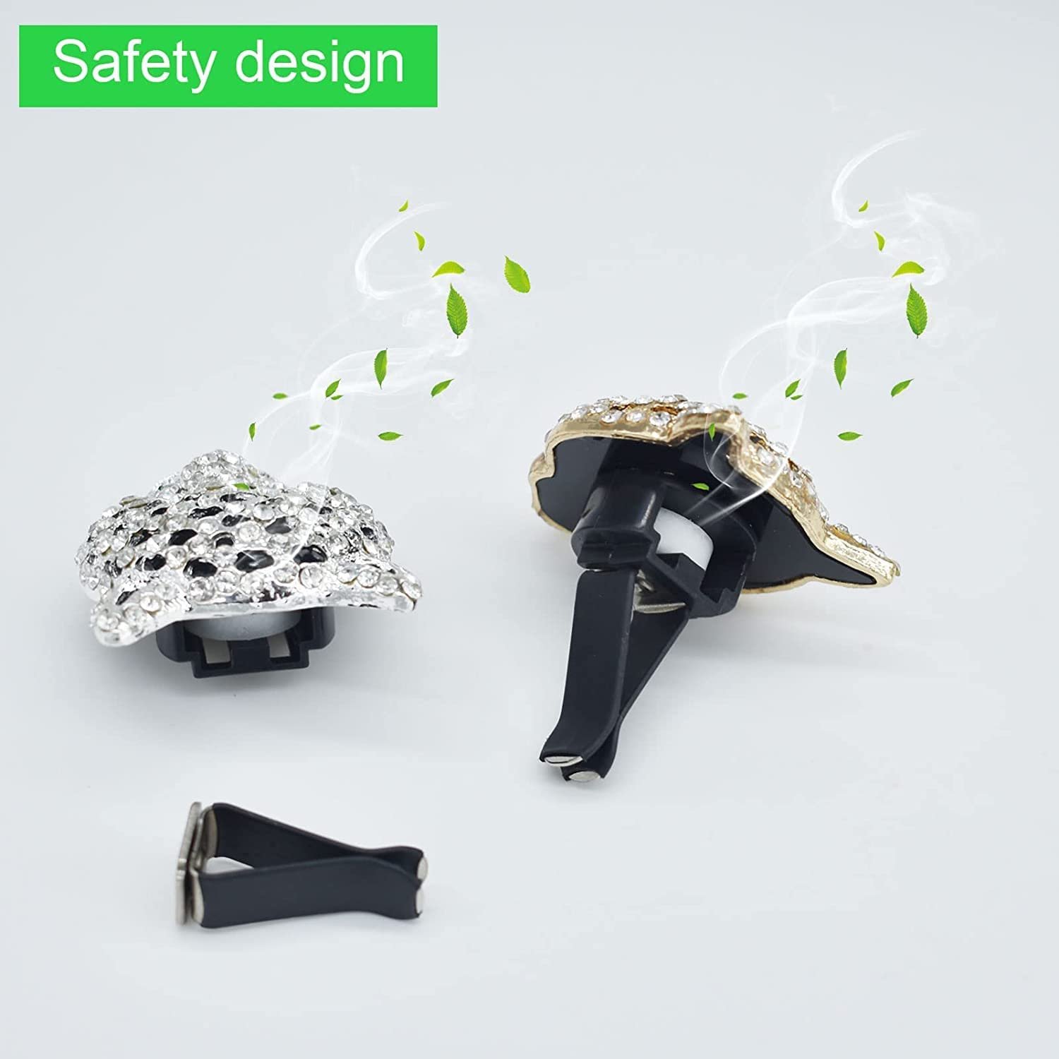 Crystal Leopard Car Air Fresheners Vent Clips Car Interior Decor Bling Car Accessories