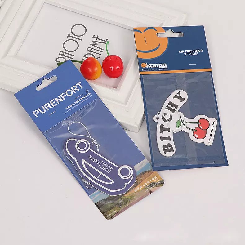 High quality OEM custom logo Aromatherapy tablets with short long card paper car cent air freshener