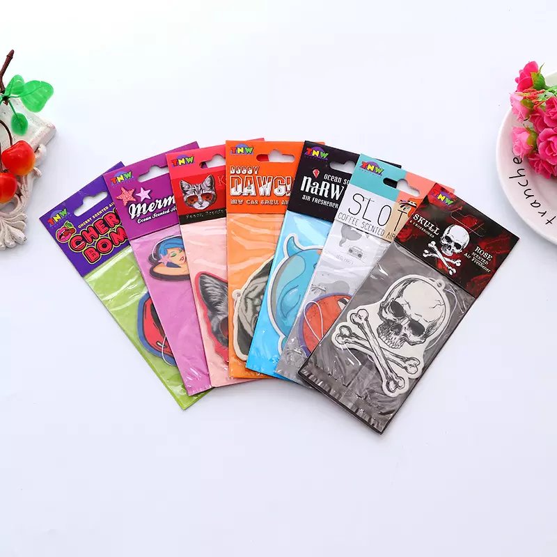High quality OEM custom logo Aromatherapy tablets with short long card paper car cent air freshener