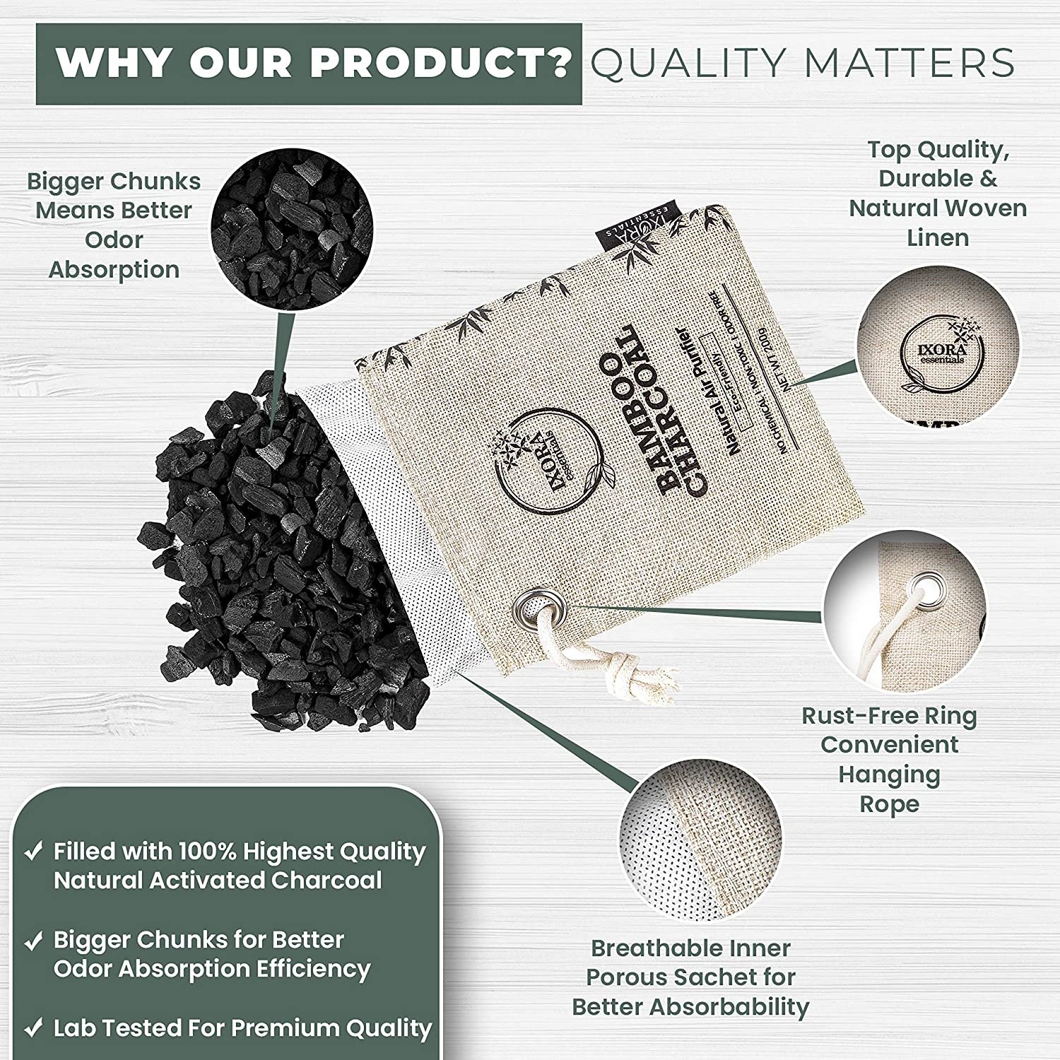custom 200g car air fresheners Bamboo Charcoal Air Purifying Bag Eco-Friendly Odor Absorber car and Pet Odor Eliminator
