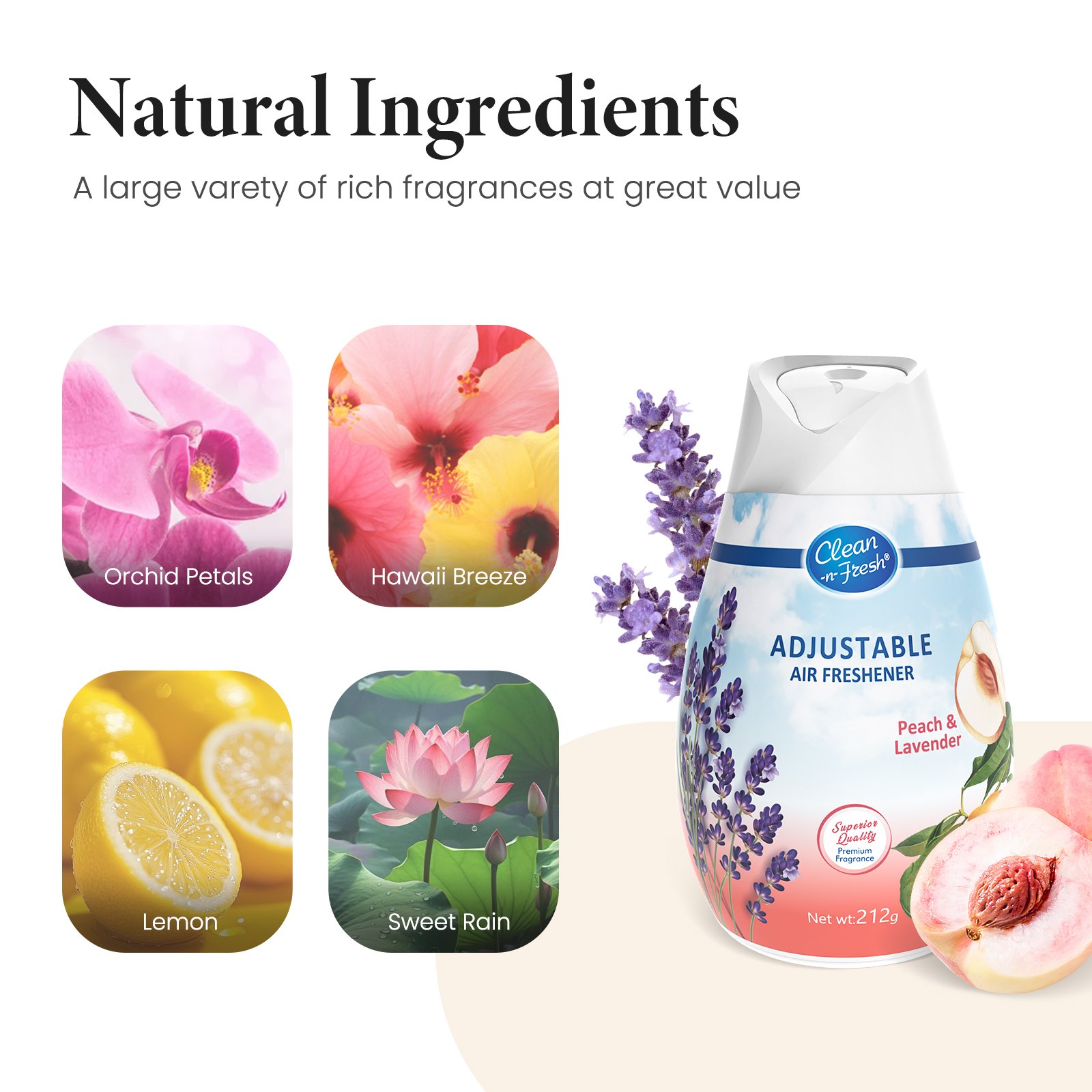 2-in-1 Power Eliminates Odors Releases Fragrance 212g Solid Gel Air Freshener