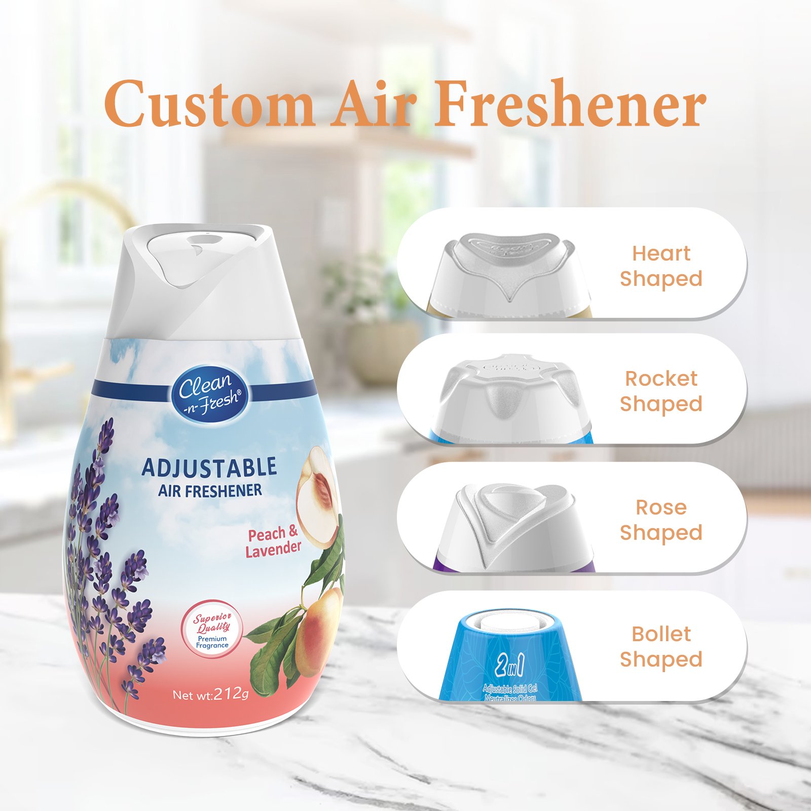 2-in-1 Power Eliminates Odors Releases Fragrance 212g Solid Gel Air Freshener