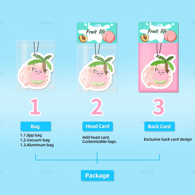 IKEDA new productPersonalised auto fragrance cotton paper air freshener