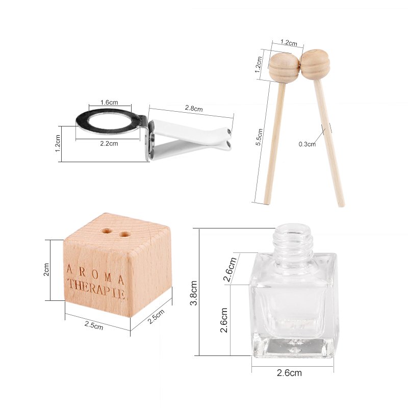 Essential Oil Diffuser Car Perfume Bottle With Clips, Aromatherapy Car Air Freshener, promotional gift perfume glass bottle