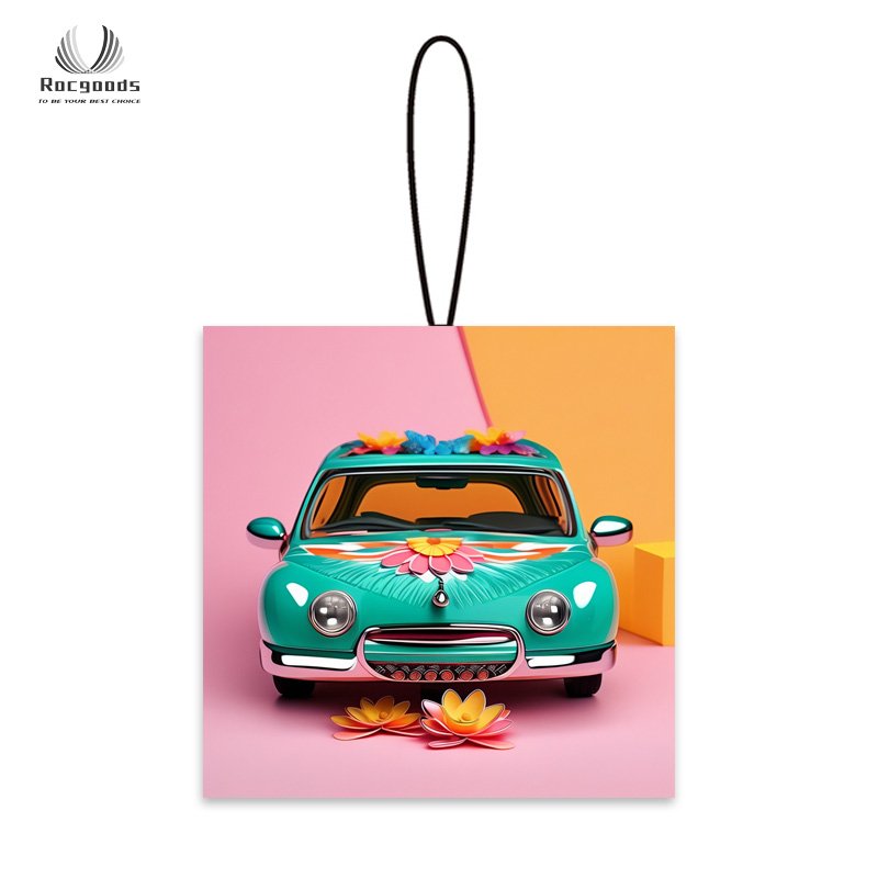 Bear Car Air Freshener with Apple Pattern Cologne and Lavender Fragrance Hanging Perfume Card for Windshield Placement