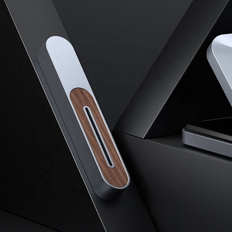 Custom Luxury Solid Metal Aluminum Car Air Freshener Diffuser Auto Wood Car Perfume Vent Clip