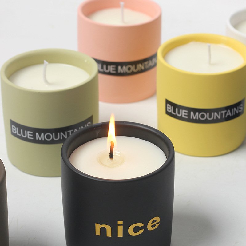 Nordic Simple Creative Indoor Home Aromatherapy Candle Cup DIY Candle Empty Cup Ceramic Straight Aromatherapy Cup Decoration