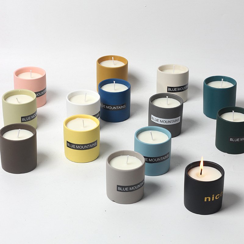 Nordic Simple Creative Indoor Home Aromatherapy Candle Cup DIY Candle Empty Cup Ceramic Straight Aromatherapy Cup Decoration