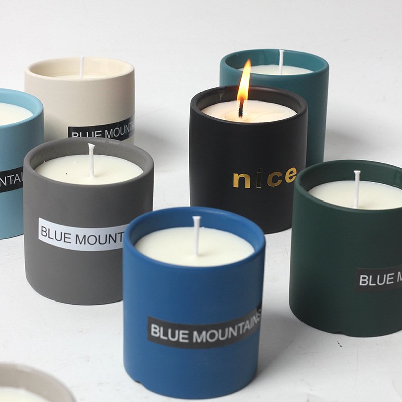 Nordic Simple Creative Indoor Home Aromatherapy Candle Cup DIY Candle Empty Cup Ceramic Straight Aromatherapy Cup Decoration