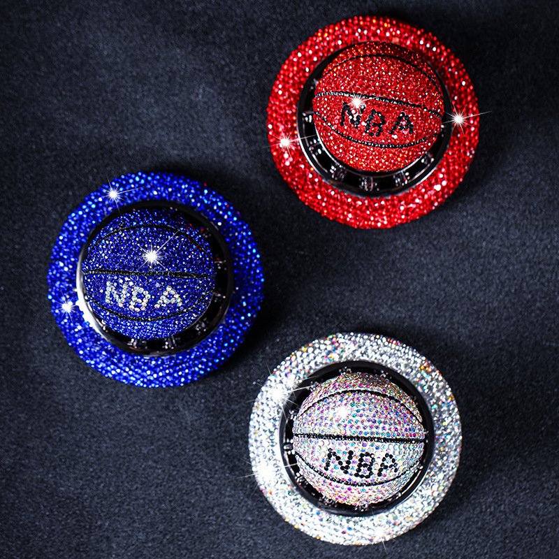 Custom Logo Luxury Car Freshener Solar Basketball Air Diffuser with Solid Aroma Fragrance Tablet for Dashboard Car Interio Decor