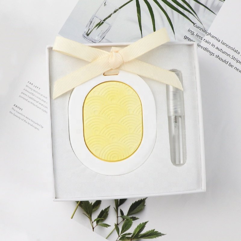 Wholesale Decoration Scented Ceramic Aroma Plaster Porcelain Flower Fragrance Oil Diffuser Hanging Car Wardrobe Air Freshener