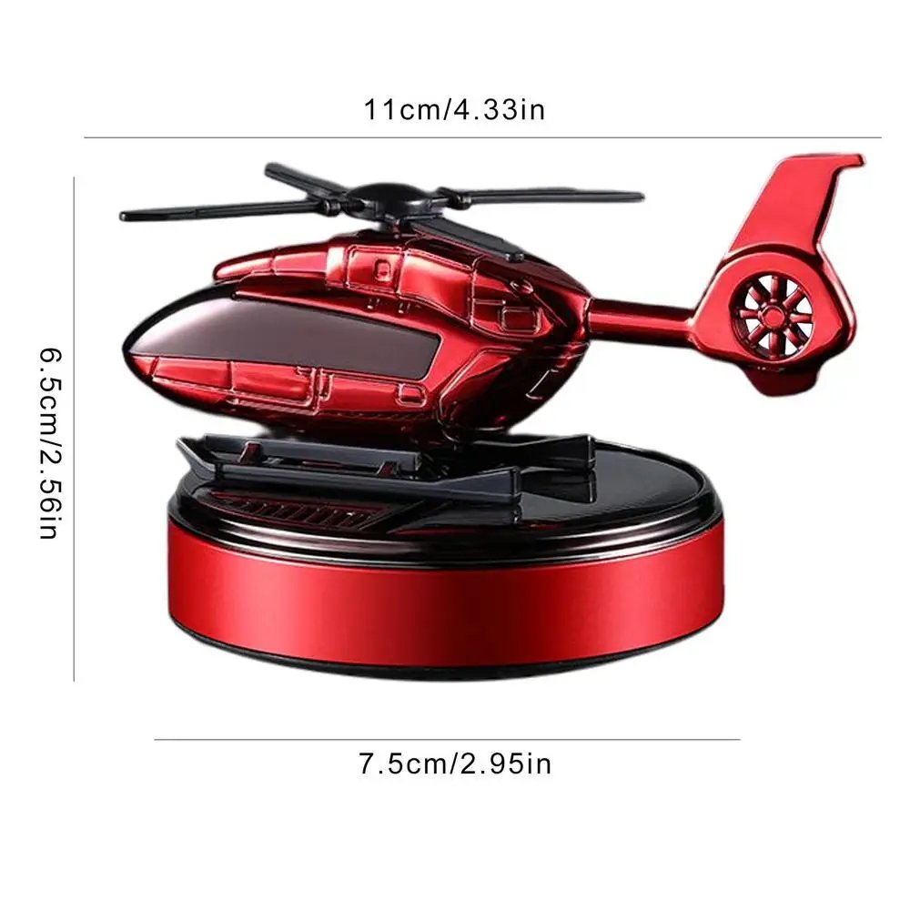 Car Solar Air Freshener Automatic Rotation Essential Oil Diffuser Dashboard Camouflage Helicopter Ornaments Remove Odor