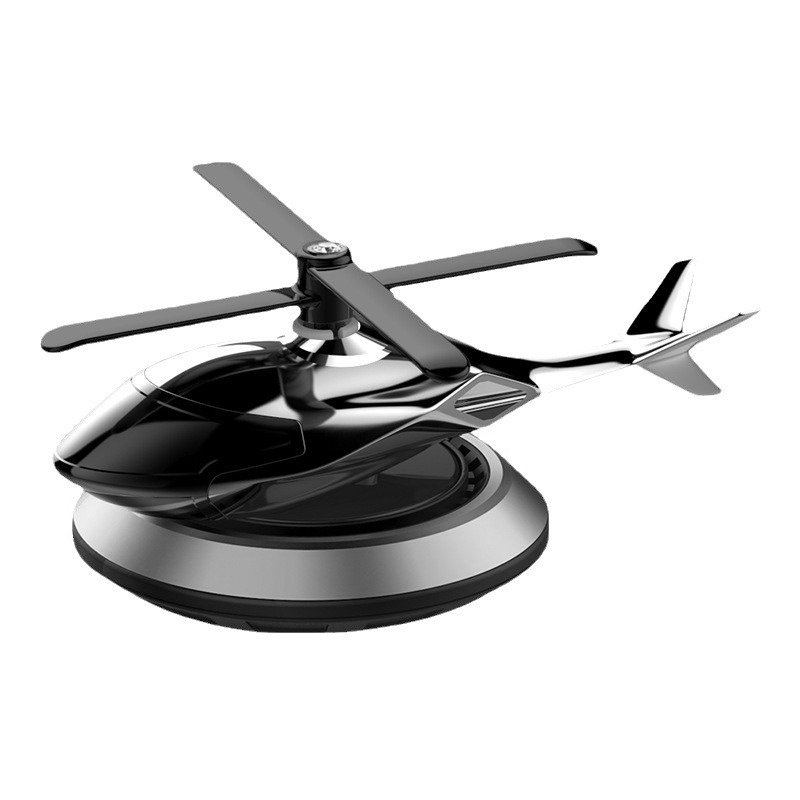 Car Solar Automatic Rotating Air Freshener Car Dashboard Camouflage Helicopter Perfume Decoration Remove Odor Aromatherapy