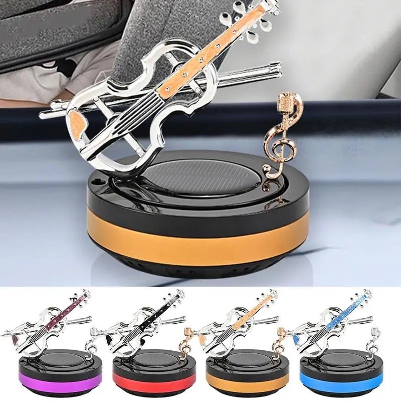 Portable solar rotating violin car aromatherapy car perfume car solar accessories fragrance ornaments