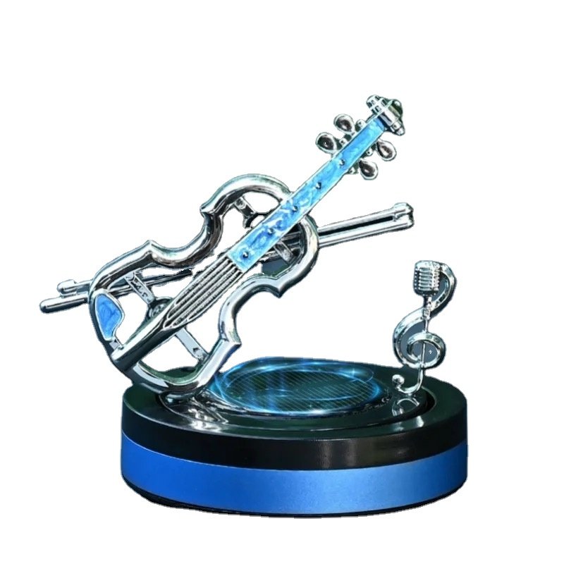 Portable solar rotating violin car aromatherapy car perfume car solar accessories fragrance ornaments