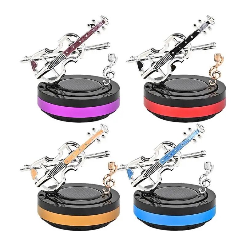 Portable solar rotating violin car aromatherapy car perfume car solar accessories fragrance ornaments