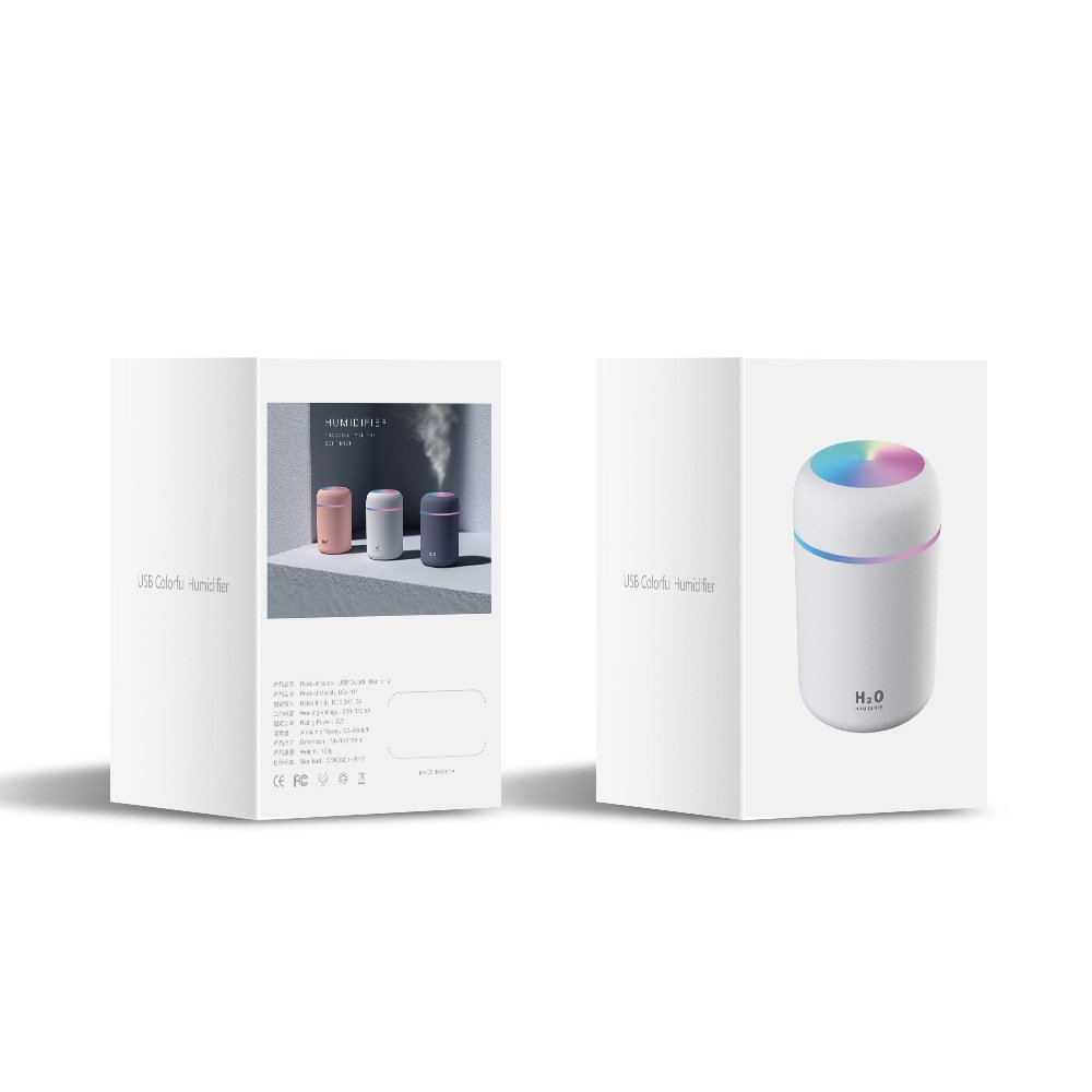 USB Ultrasonic 300ml Air Humidifier with LED Night Light Freshener for Car Home Hotel or School