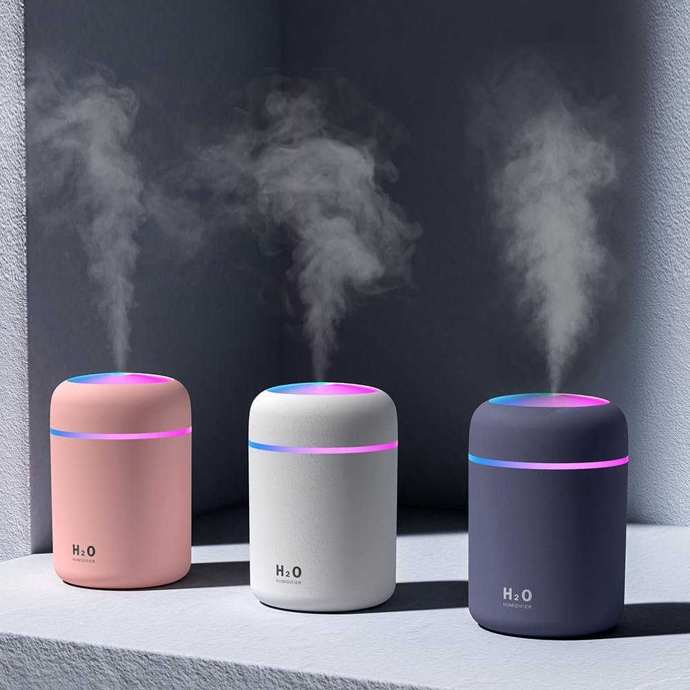 USB Ultrasonic 300ml Air Humidifier with LED Night Light Freshener for Car Home Hotel or School
