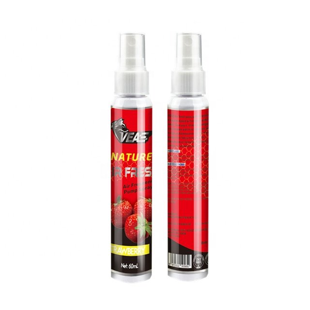 Free Sample Strawberry Flavor 60Ml Long Lasting Fragrance Eco-Friendly Car Perfume Deodorant Spray Air Freshener