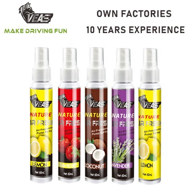 Free Sample Strawberry Flavor 60Ml Long Lasting Fragrance Eco-Friendly Car Perfume Deodorant Spray Air Freshener