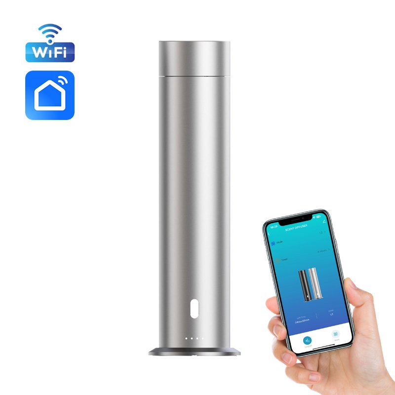 Super Quiet Hotel lobby Silver Electric Tuya Fragrance oil diffuser OEM Smart Scent Air Machine with wifi app control