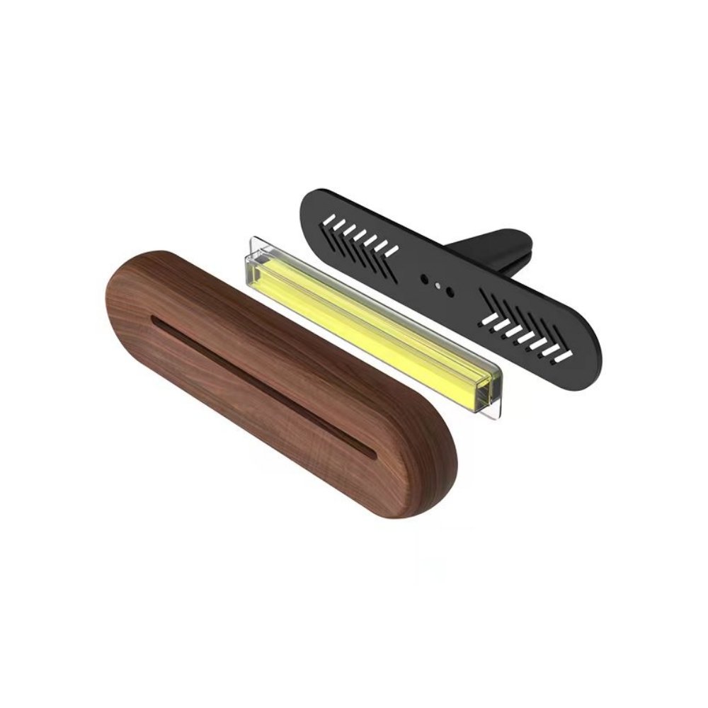 Wooden Outlet Fragrance Walnut Black Wood Scent Car Diffuser Vent Clip Car Perfume Custom Air Car Freshener