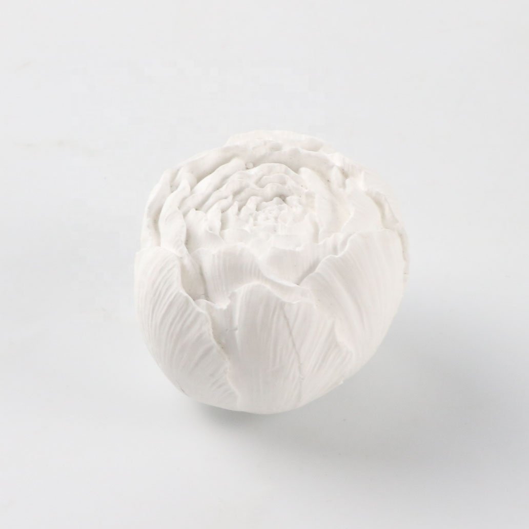 Stocked Ceramic Peony Flower Shaped Scented Ceramic Aroma Plaster Porcelain Fragrance Essential Oil Car Home Vent Air Freshener