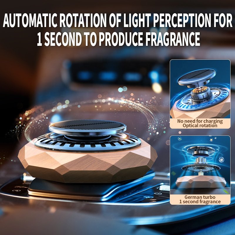 Hot Luxury Solar Aromatherapy Car Fragrance Diffuser Essential Oil Auto Dashboard Air Freshener Fragrance Decorations Home