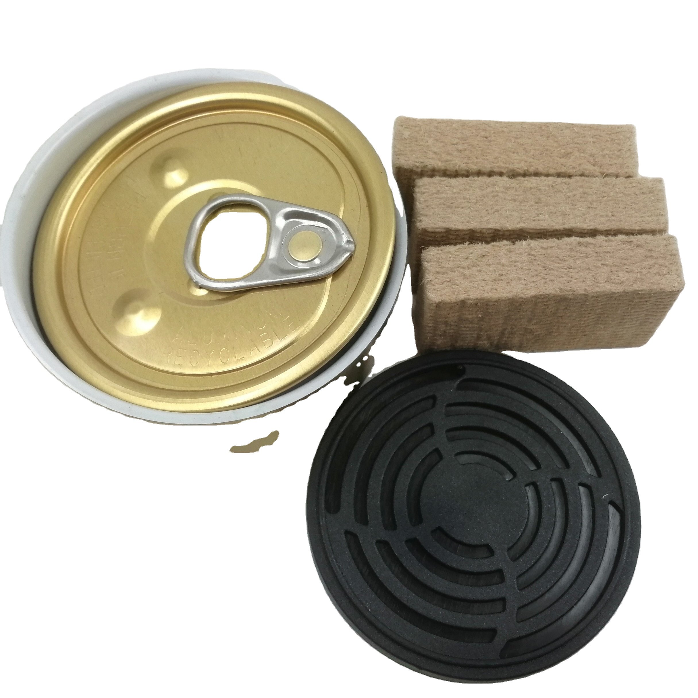 Solid Organic Wooden Fiber Car Air Freshener Modern Perfume Diffuser Tin Can Car Perfume with Solid Wood Block Dashboard