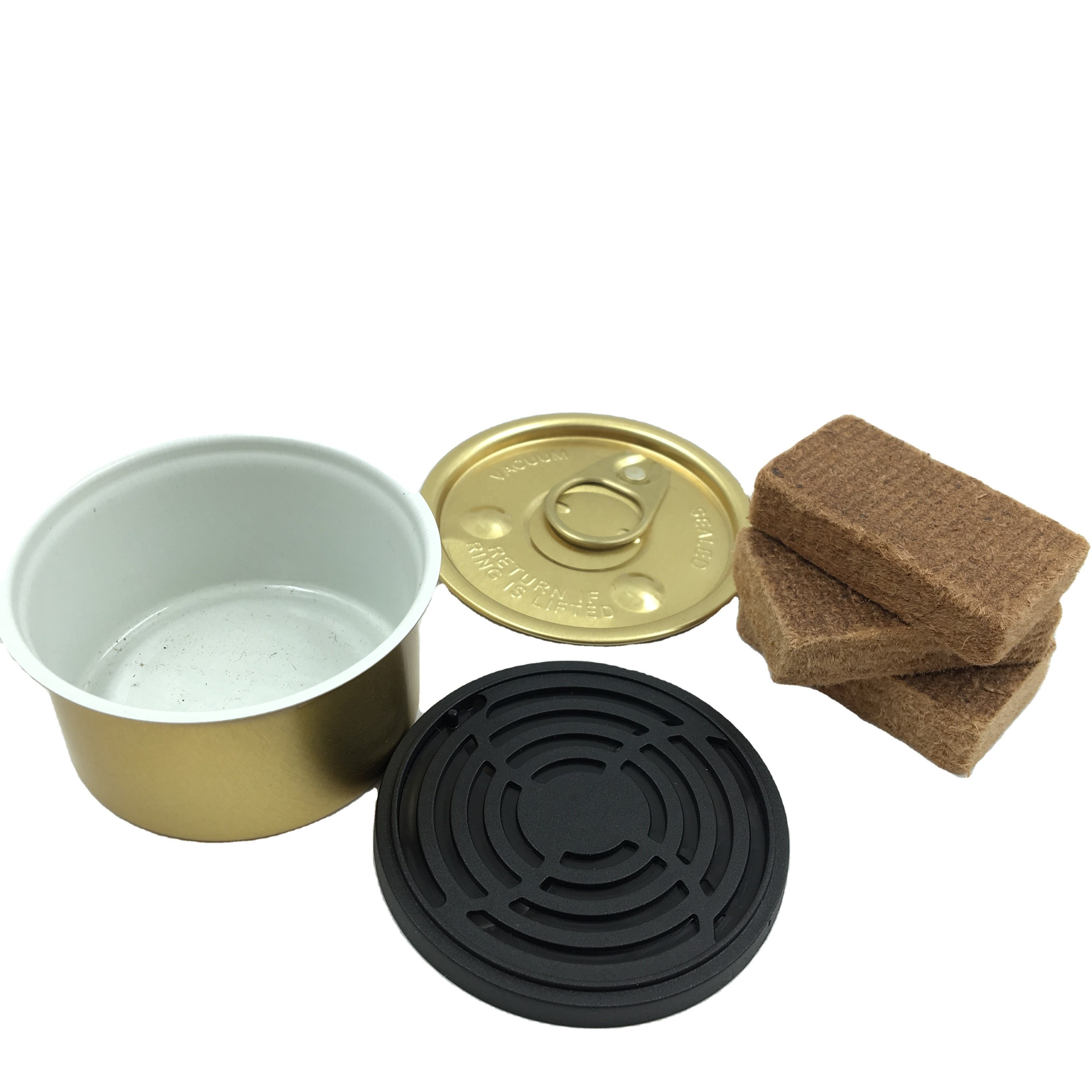 2022 popular Scents Organic Fiber Block Can Tin Car Air Freshener Wooden Block