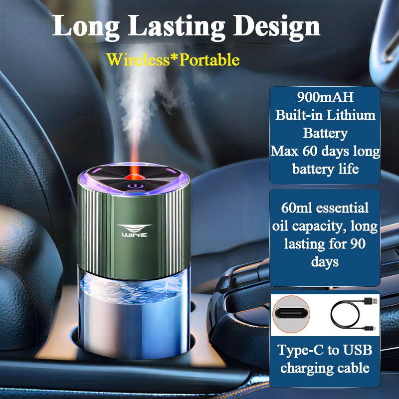 Custom logo Car Aromatherapy diffuser Essential oil Air freshener aroma diffuser Electric portable humidifier mist scent machine