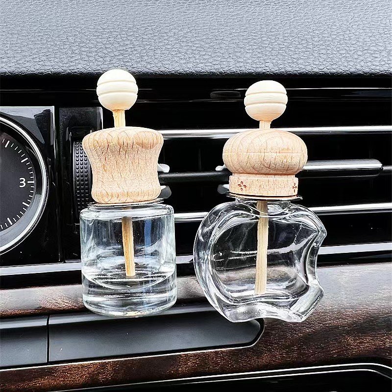 Modern Style Different Shape Car Perfume Air Freshener Vent Wooden Empty Perfume Bottle Car Air Freshener