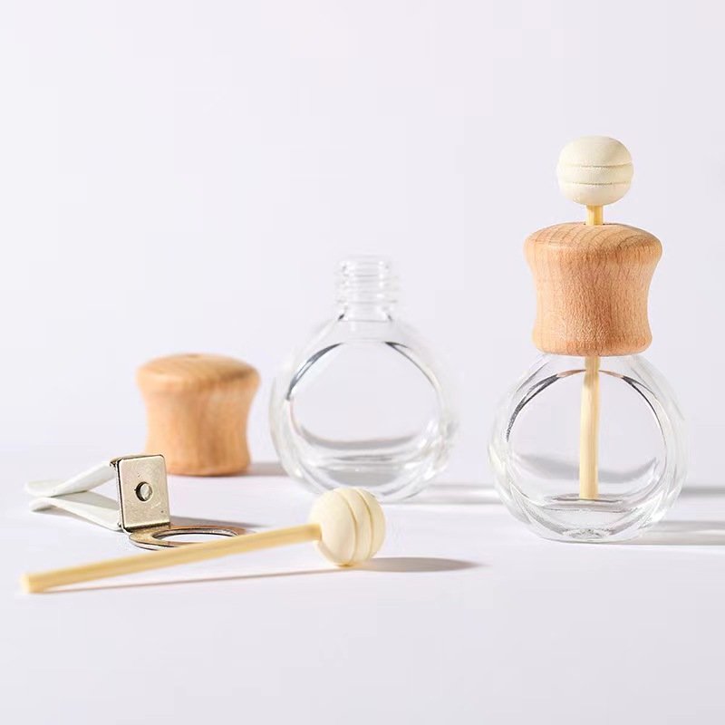 Modern Style Different Shape Car Perfume Air Freshener Vent Wooden Empty Perfume Bottle Car Air Freshener