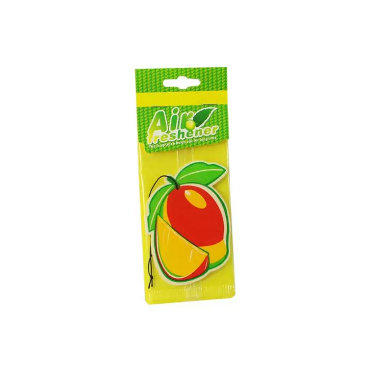 Custom good smelling hanging perfumed pine tree paper car air freshener for car