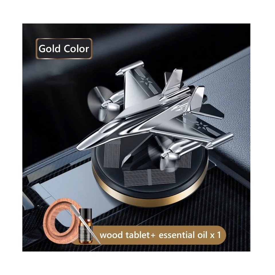 2024New Solar high speed rotation car scents auto aircraft shape aromatherapy diffuser perfume for car