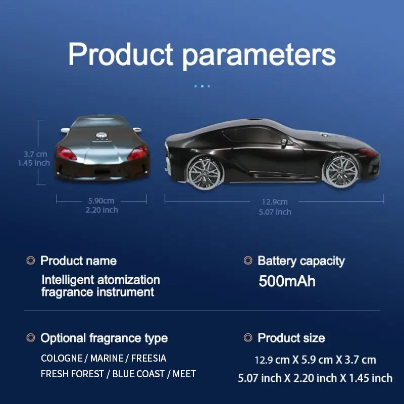 Car Model Air Freshener Perfume Accessory Car Mounted Aromatherapy Spray Scent Machine Car Fragrance Diffuser