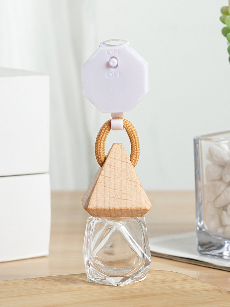 Easy-Pull Buckle Retractable Car Freshener Diamond Shaped Perfume Bottle with Car Mounted Fragrance Pendant Premium Accessory