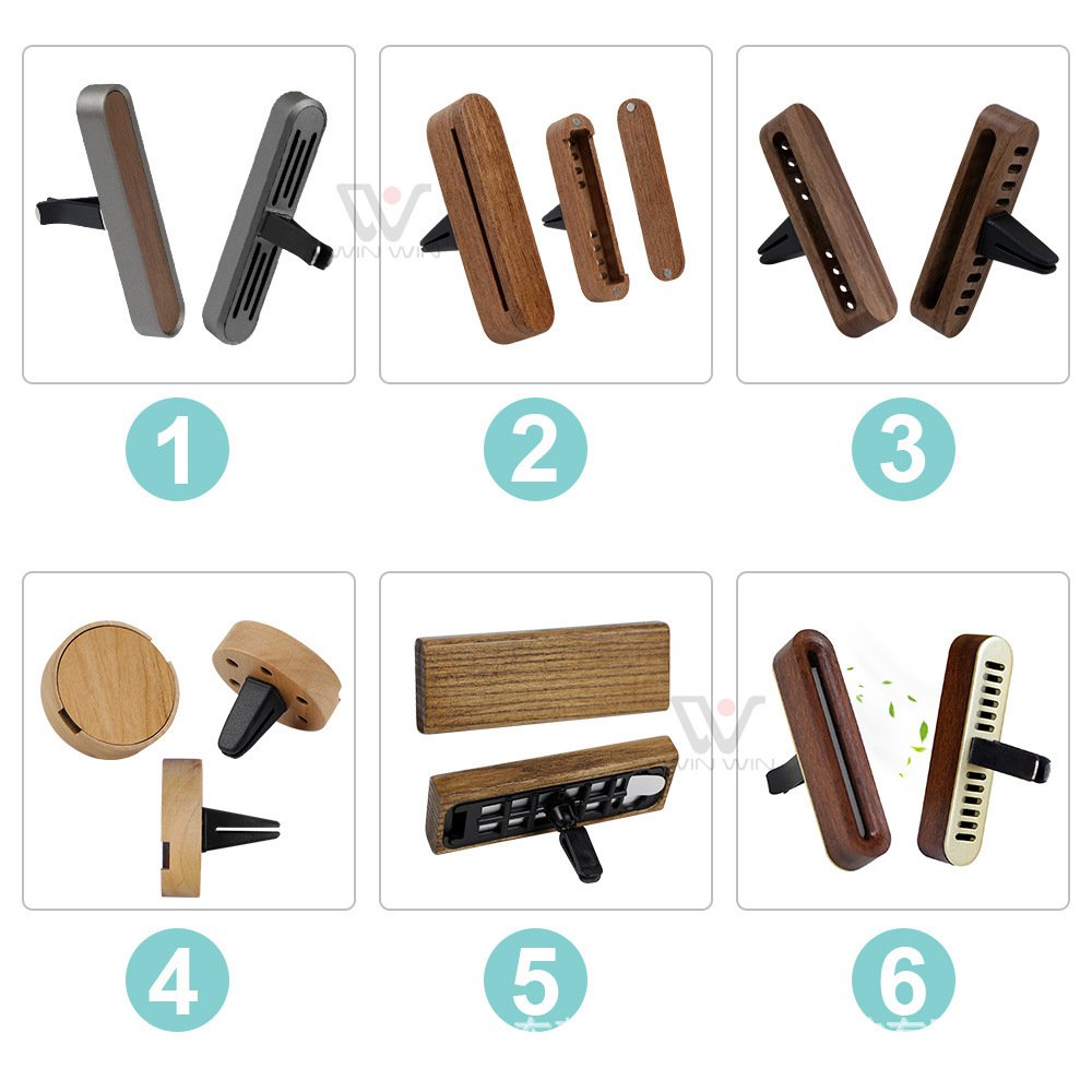 Hot Sale Custom Decorative Car Air Freshener Scent Diffuser Wood Refill Car Outlet Fragrance Exhaust Clip
