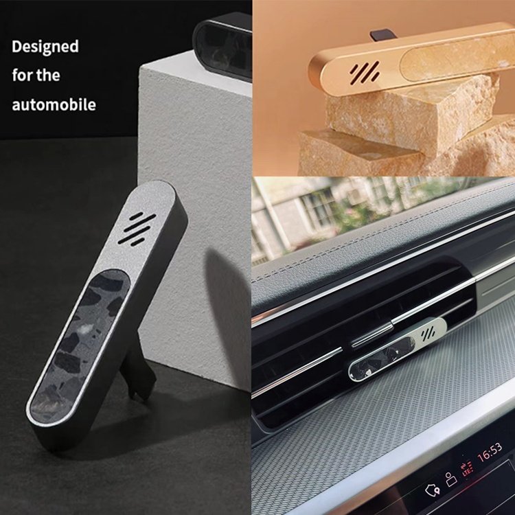 Simple Design Marble Pattern Odor Eliminator Smell Wood Air Outlet Perfume Clip Air Car Freshener Perfume For Auto