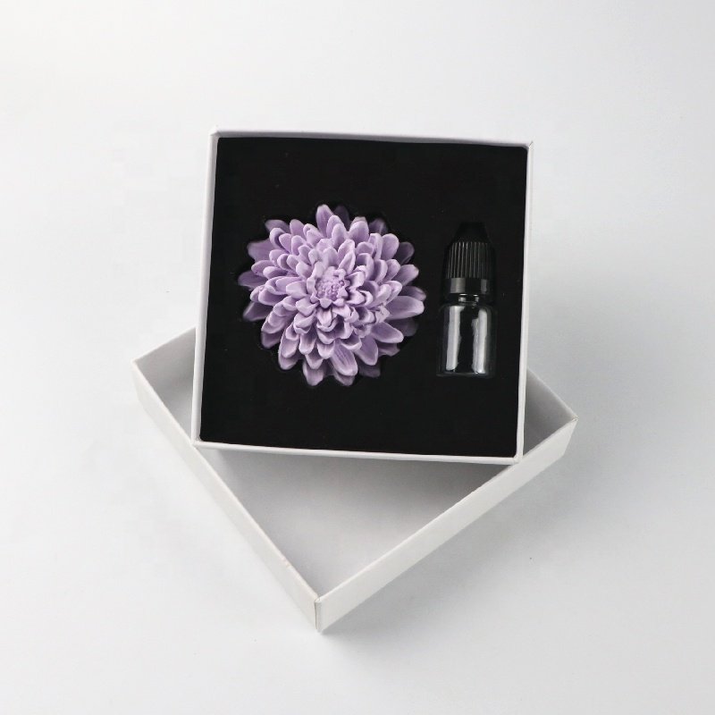 Factory Direct Home Aromatherapy Car Decoration Air Freshener Ceramic Flower Shaped Plaster Scented Stone Fragrance Diffuser