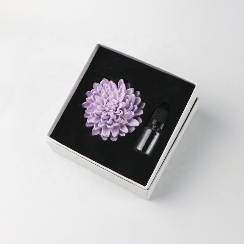 Factory Direct Home Aromatherapy Car Decoration Air Freshener Ceramic Flower Shaped Plaster Scented Stone Fragrance Diffuser