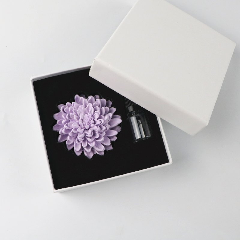 Factory Direct Home Aromatherapy Car Decoration Air Freshener Ceramic Flower Shaped Plaster Scented Stone Fragrance Diffuser