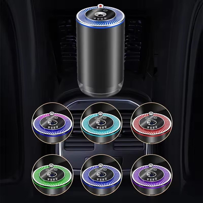 Custom Electric Car Air Purifier Auto Air Fragrance led light Diffuser Perfume Car Freshener Aromatherapy