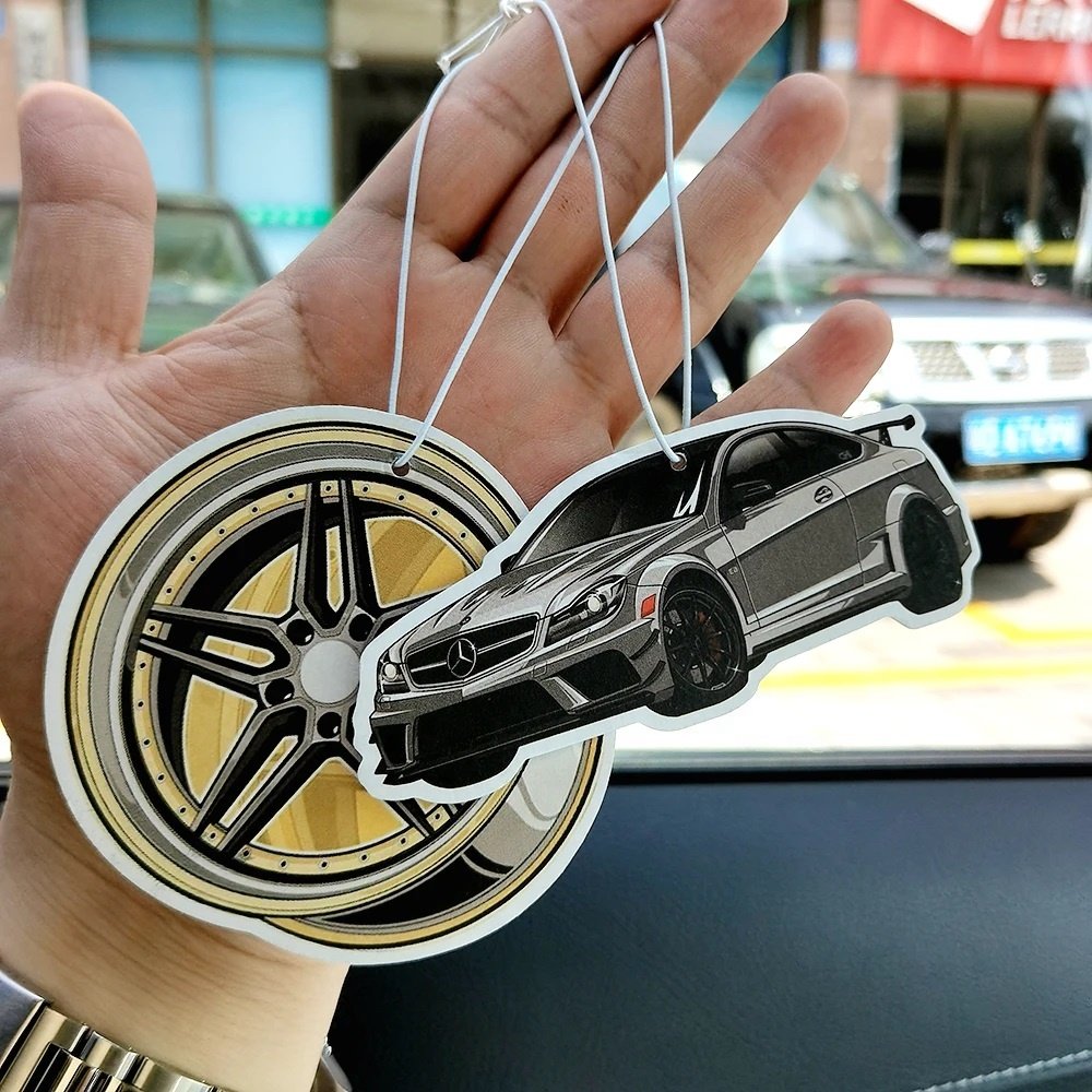 Super strong long lasting scent custom design paper car air freshener Different smells custom air freshener car with logo