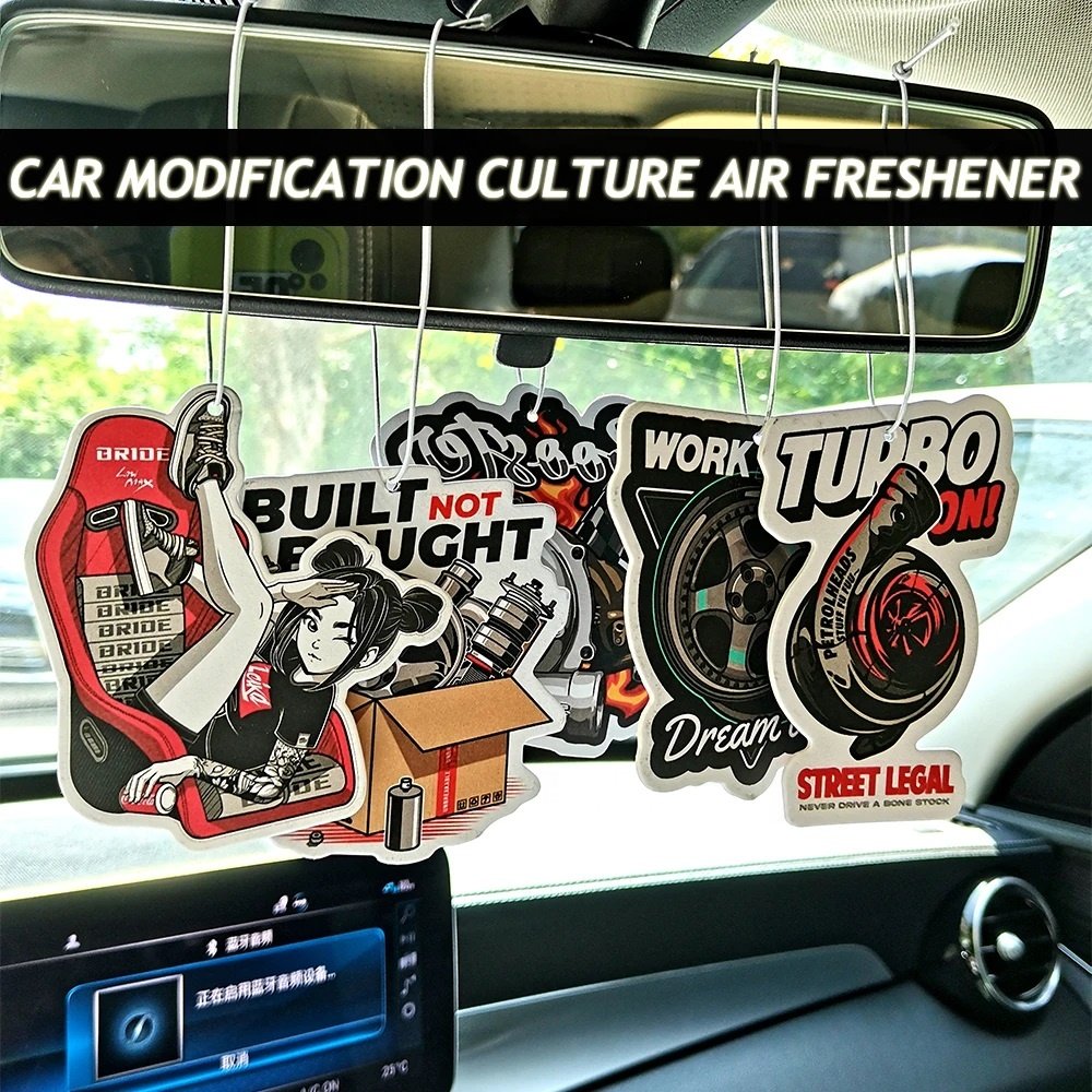 Super strong long lasting scent custom design paper car air freshener Different smells custom air freshener car with logo