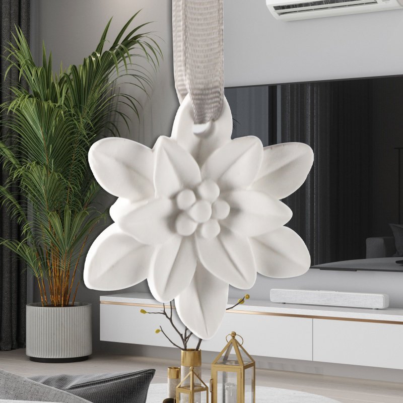 FinRu Factory Direct Stocked Hanging Lotus Shaped Scented Aroma Stone Ceramic Fragrance Oil Essential Diffuser Car Air Freshener